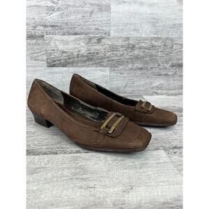 Bass & Co. Womens Brown Suede Slip-On Loafers Size 9M
